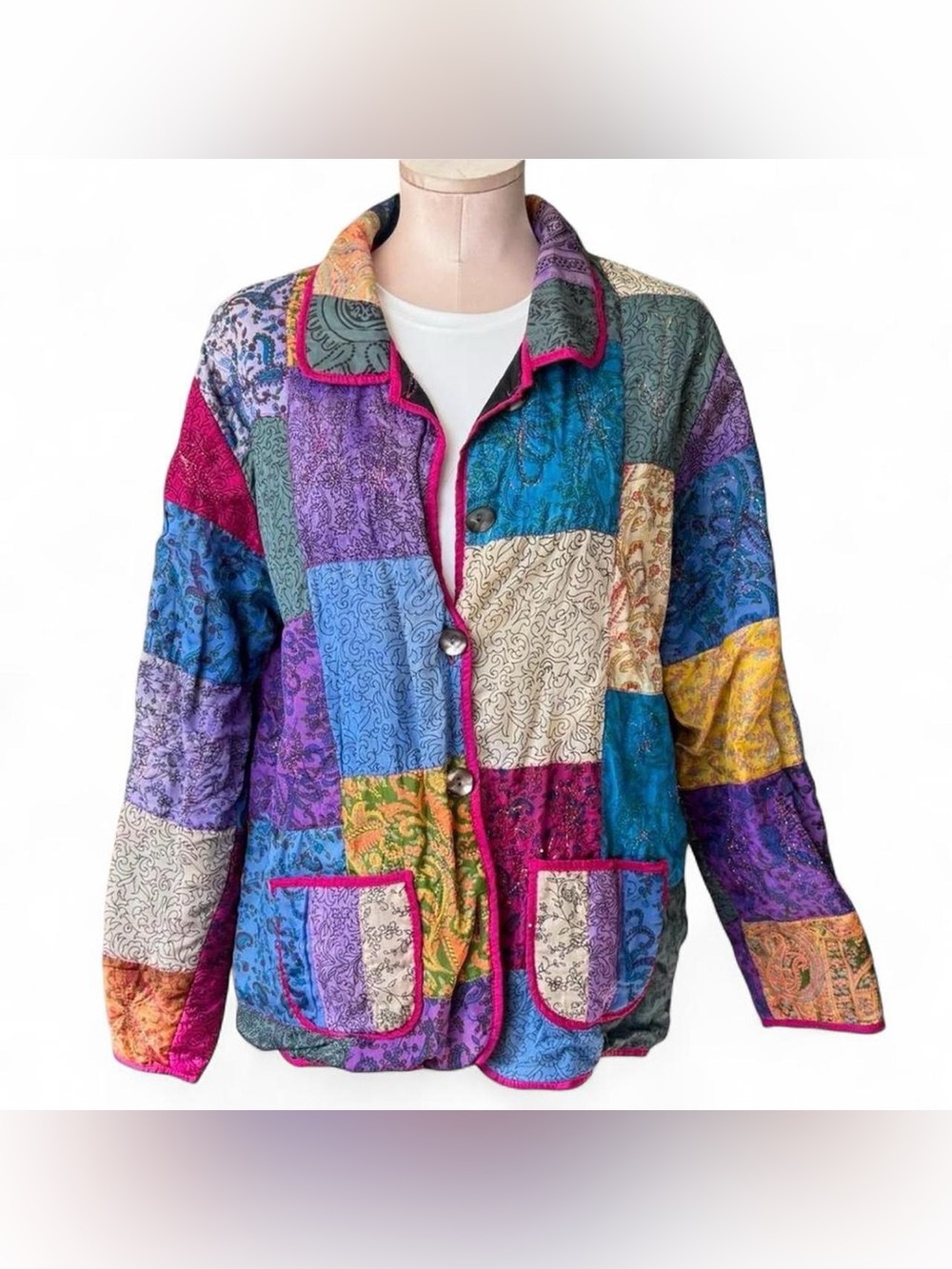 Willow Ridge Vintage Silk Reversible Patchwork Jacket